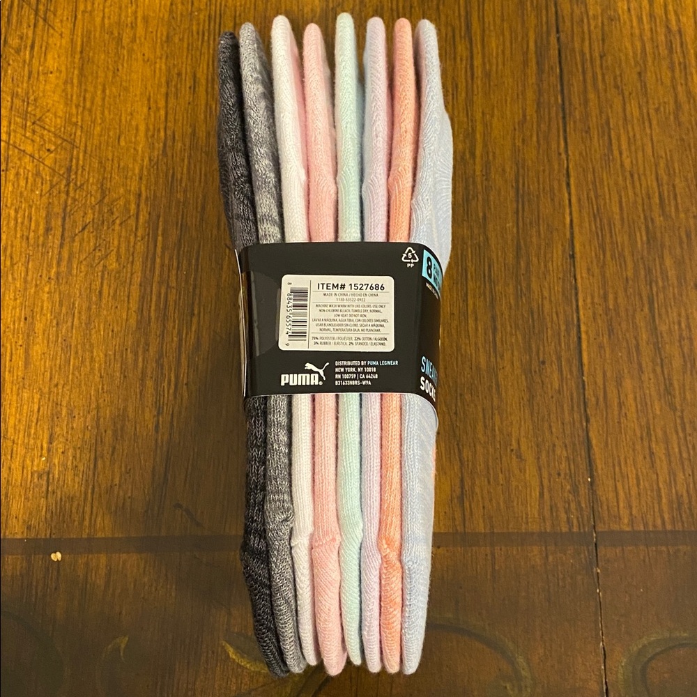 Puma Ladies No Show Sneaker Socks - 8 pairs - Picture 3 of 3
